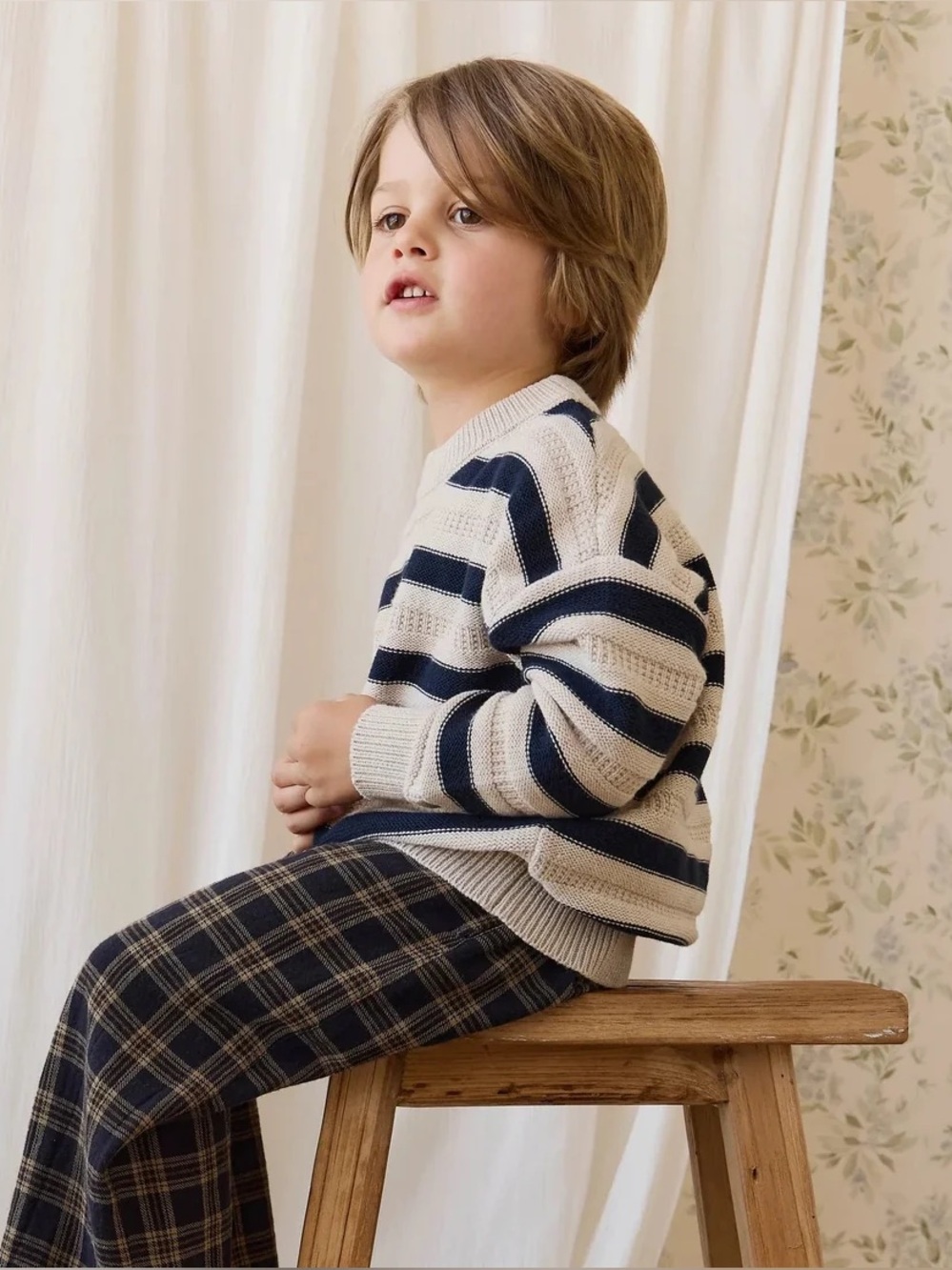 Jamie Kay Byron Jumper - Stripe Oat + Eclipse
